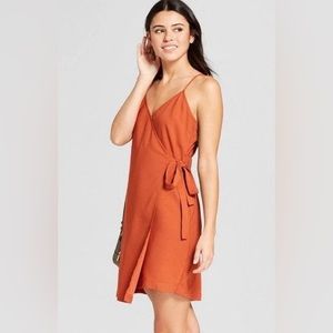 Mossimo burnt orange wrap dress